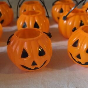 Orange Pumpkin Halloween Buckets